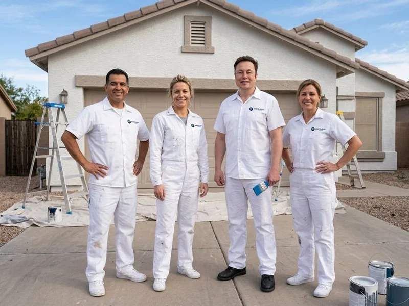 The John Claude Painting team in front of a freshly painted Phoenix home