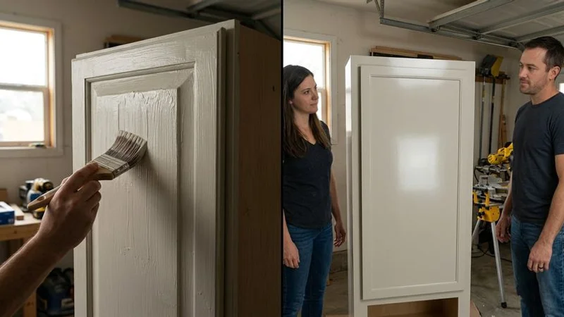 DIY vs professionally painted kitchen cabinets comparison